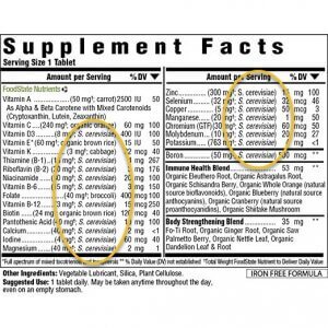 multivitamin with yeast-grown vitamins & minerals