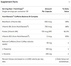 Performance Lab Caffeine 2 ingredients